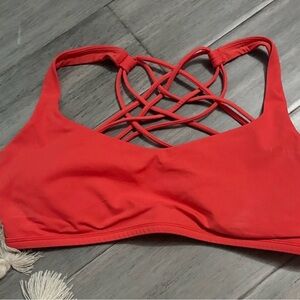 Lululemon Athletica Red Strappy Sports Bra